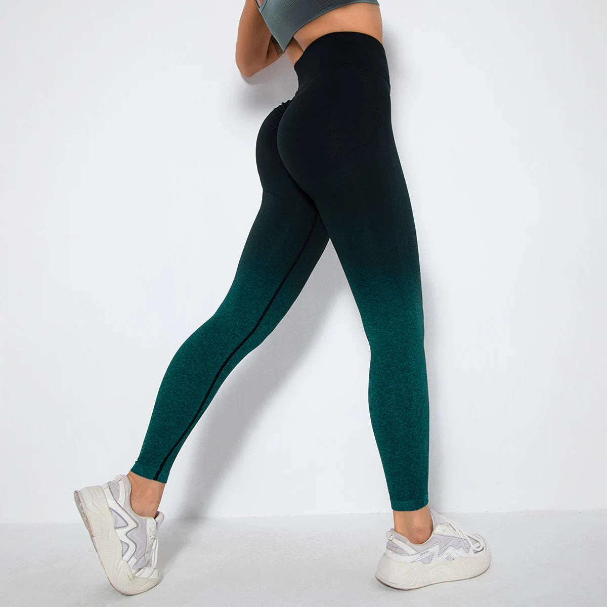 Vrouwen Leggings Sport Yoga Broek Gradiënt Gym Leggings Fitness Hardloopbroek Heupen Push Up Leggings Bubble Butt Naadloze Leggings