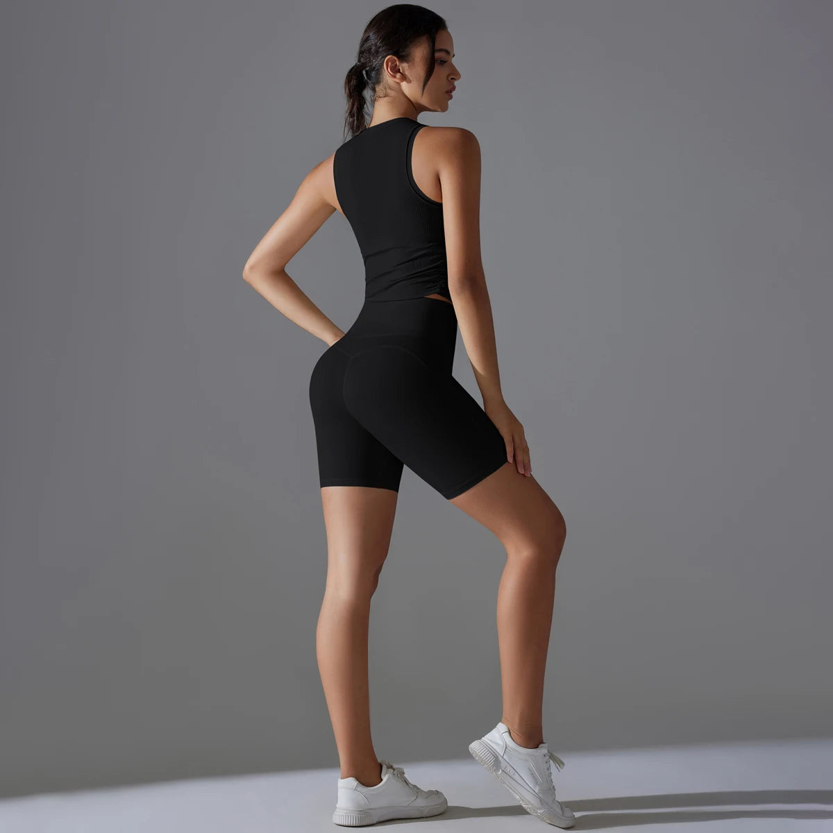 2PCS Yoga Set Sports Suit Women Gym Shorts Set Women Fitness Tracksuit Workout Suit Female Sportswear Quick-Drying Yoga Clothing