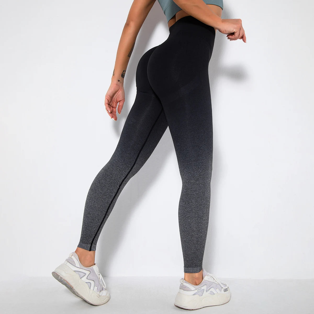 Vrouwen Leggings Sport Yoga Broek Gradiënt Gym Leggings Fitness Hardloopbroek Heupen Push Up Leggings Bubble Butt Naadloze Leggings