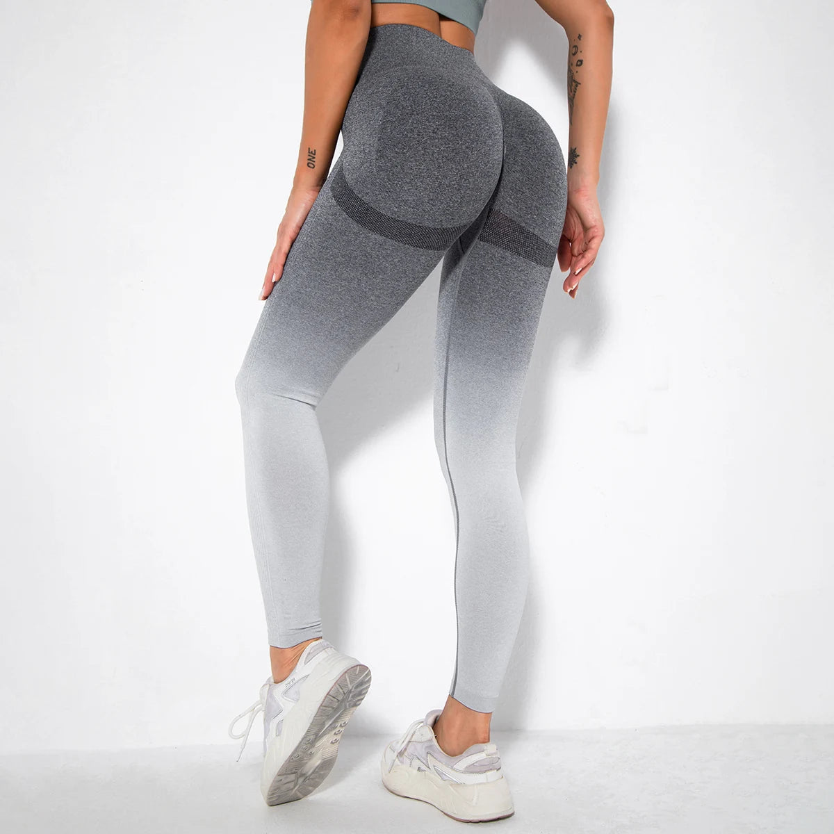 Vrouwen Leggings Sport Yoga Broek Gradiënt Gym Leggings Fitness Hardloopbroek Heupen Push Up Leggings Bubble Butt Naadloze Leggings