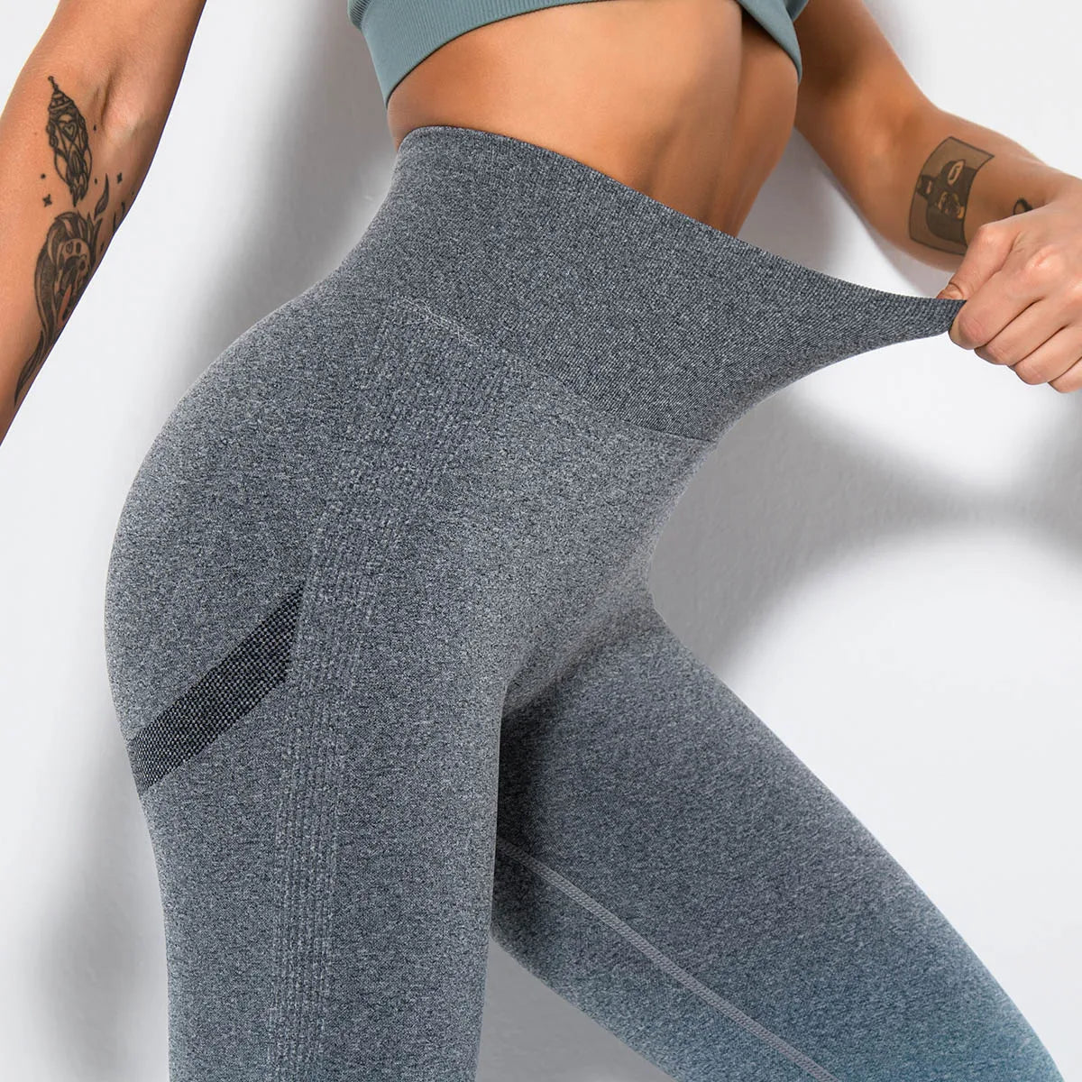 Vrouwen Leggings Sport Yoga Broek Gradiënt Gym Leggings Fitness Hardloopbroek Heupen Push Up Leggings Bubble Butt Naadloze Leggings